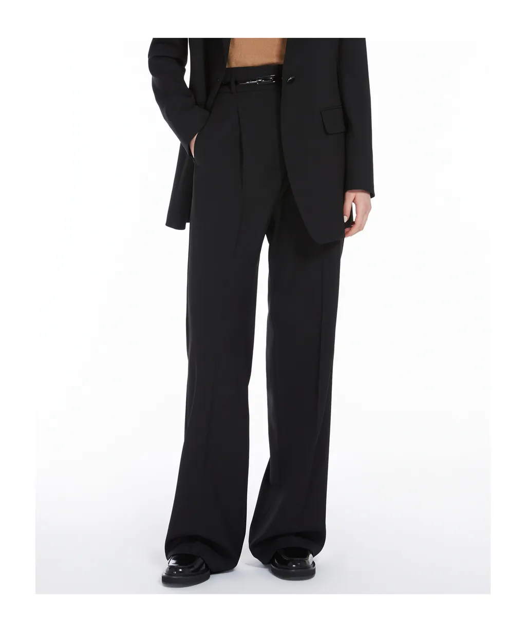 High Waisted Straight Leg Trousers