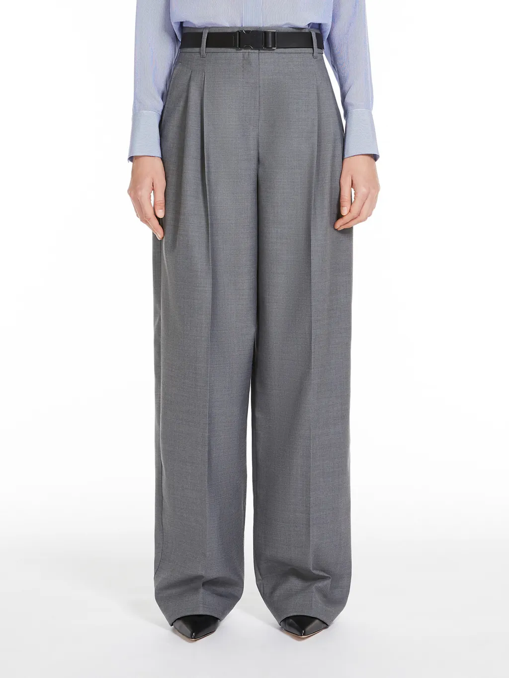 Belted Straight Leg Trousers