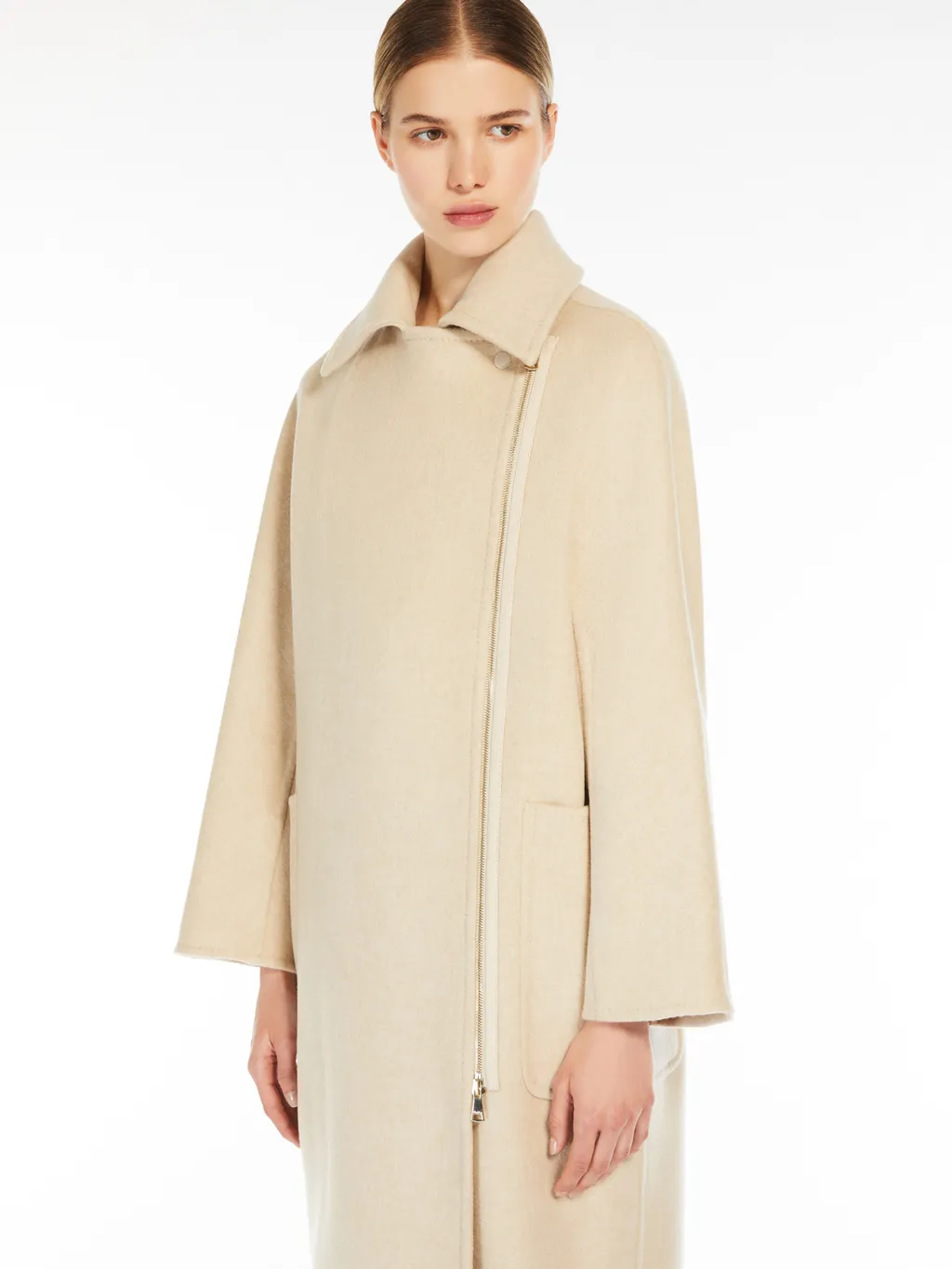 Zip Detailed Belted Coat