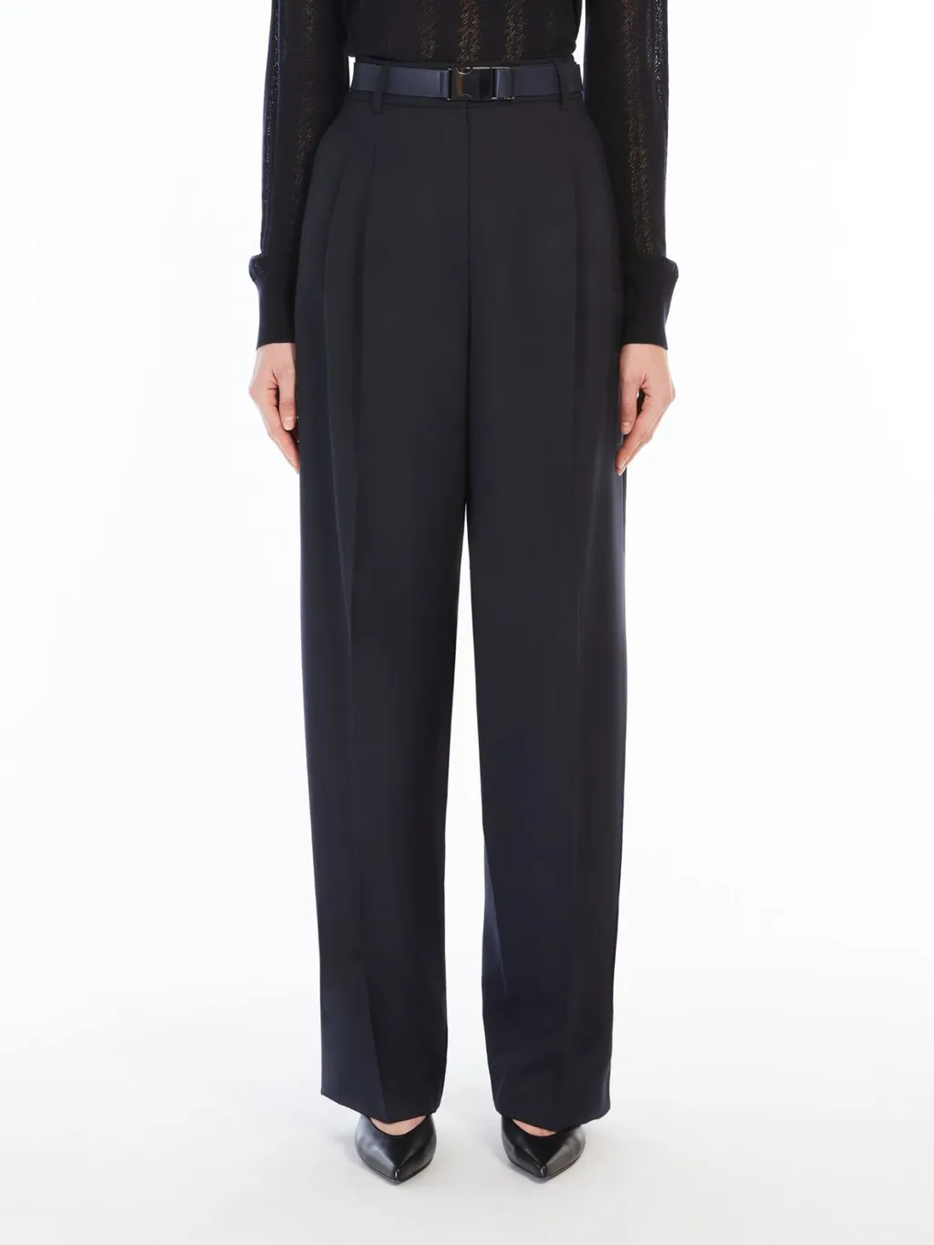 Belt Loop Wool Casual Pants