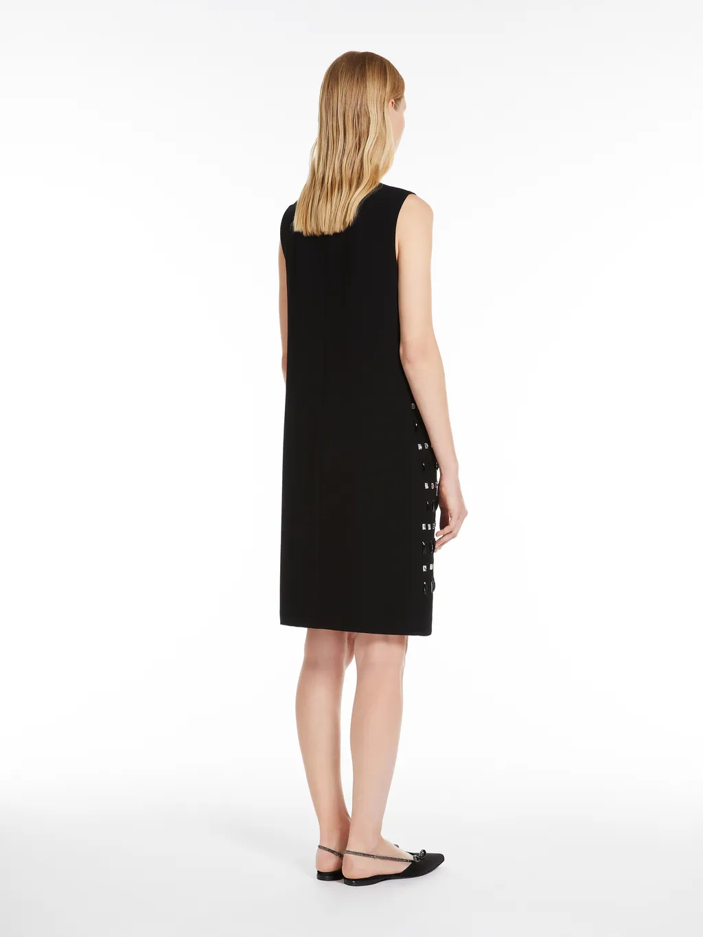 Embellished Crewneck Sleeveless Dress