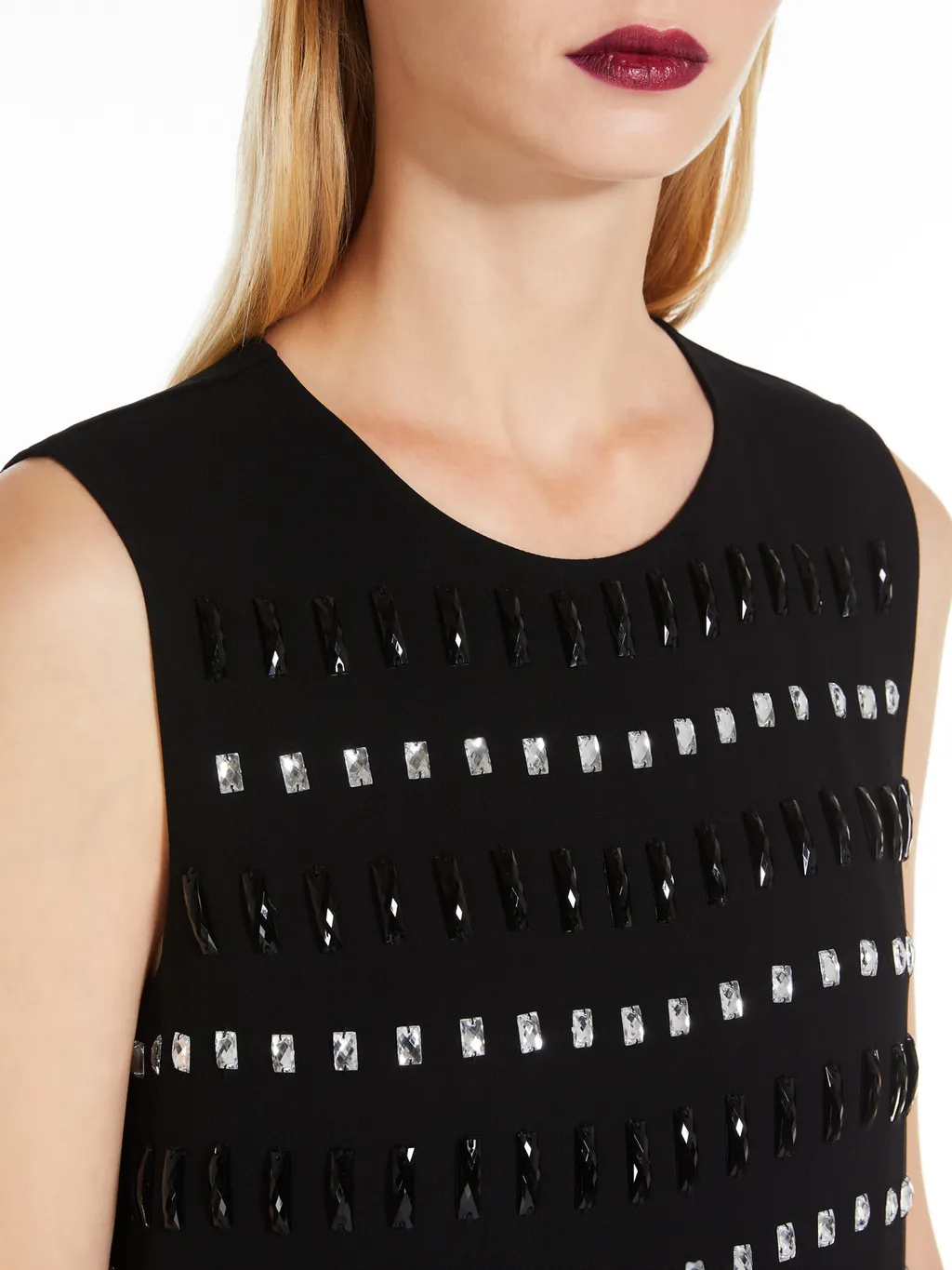 Embellished Crewneck Sleeveless Dress