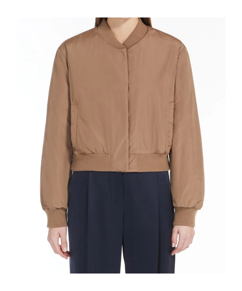 Buttoned Long-Sleeved Bomber Jacket