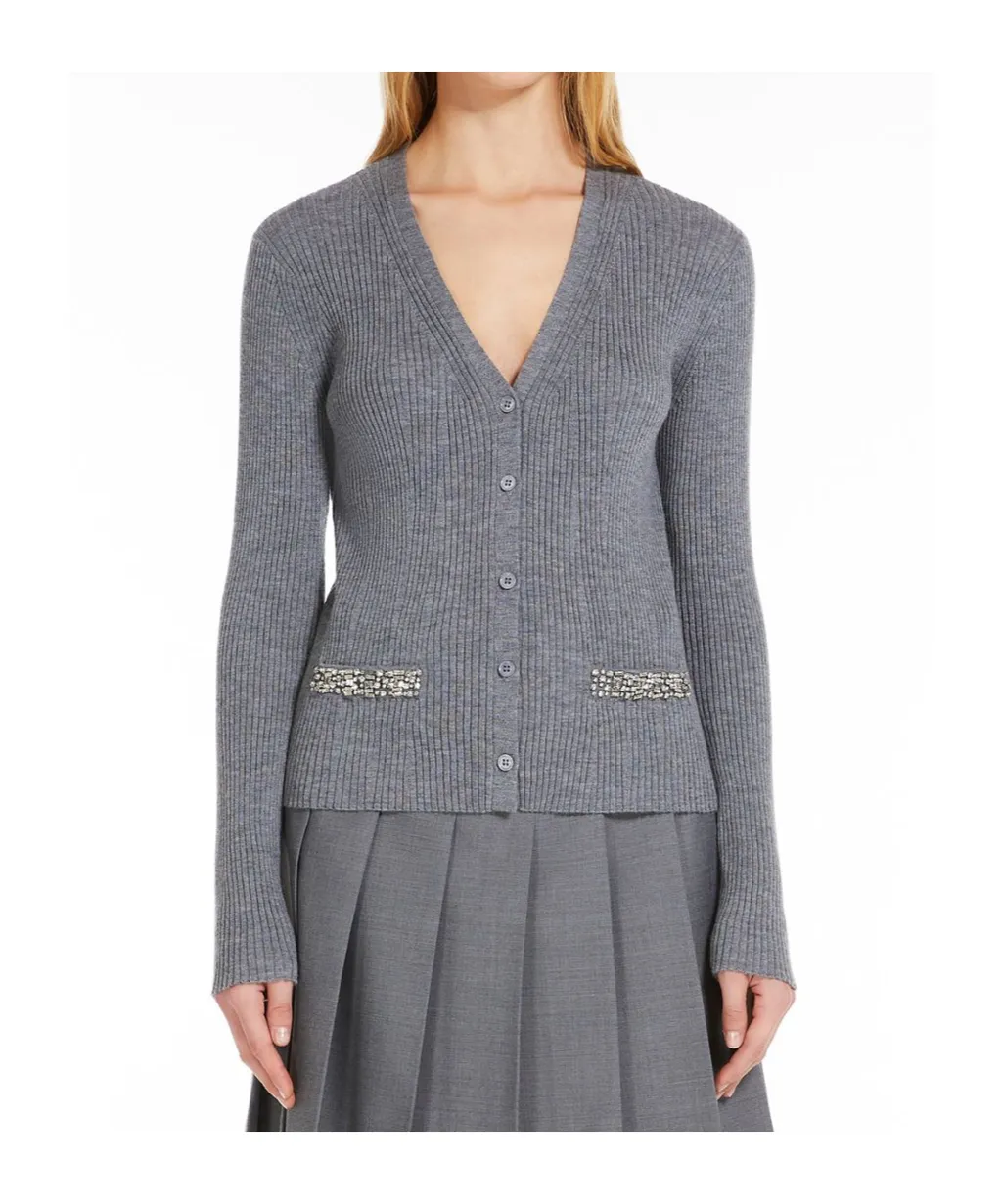 Long-Sleeved Wool Cardigan