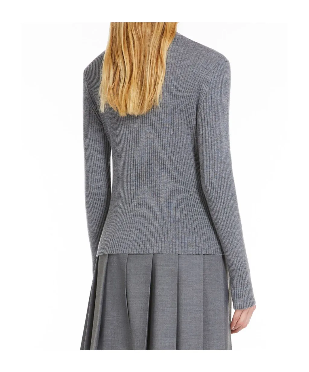 Long-Sleeved Wool Cardigan