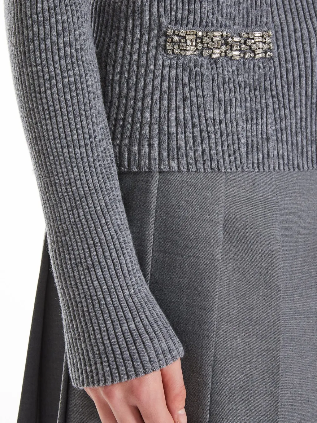 Long-Sleeved Wool Cardigan