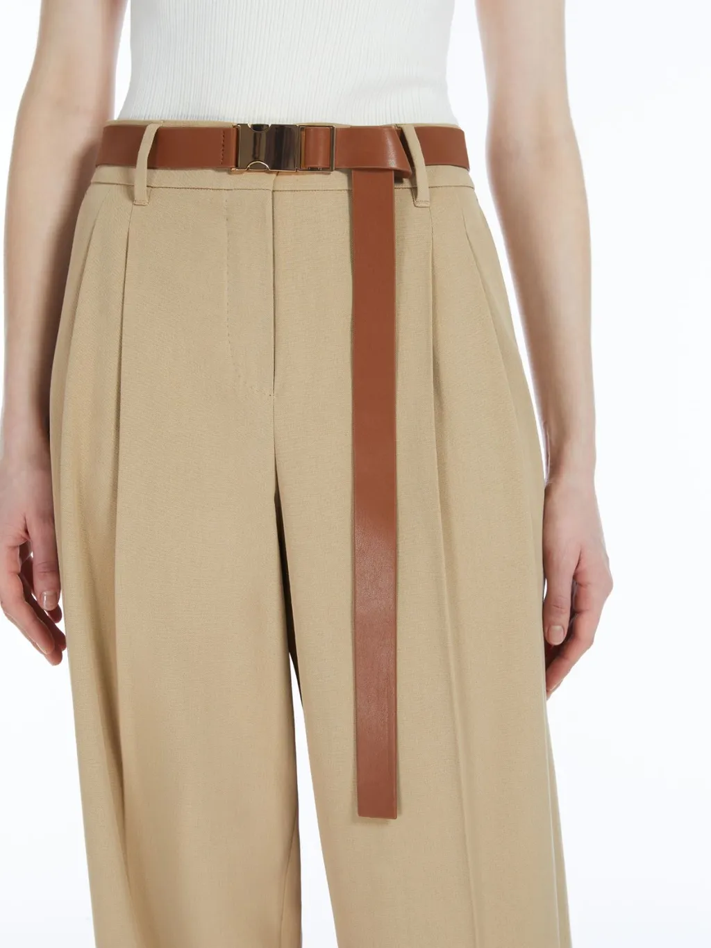 Belted Straight Leg Pants