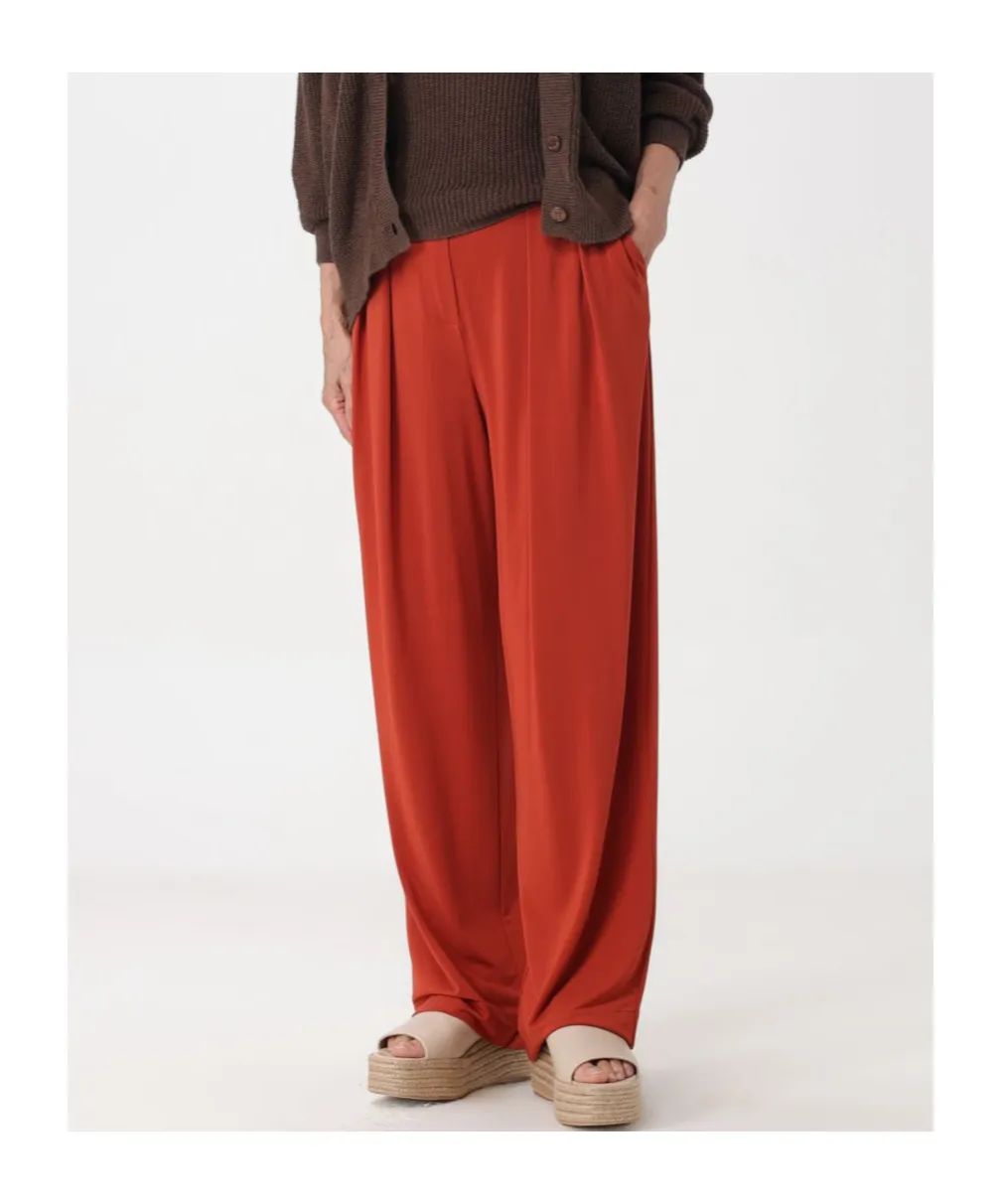 Plain Knit Crepe Trousers