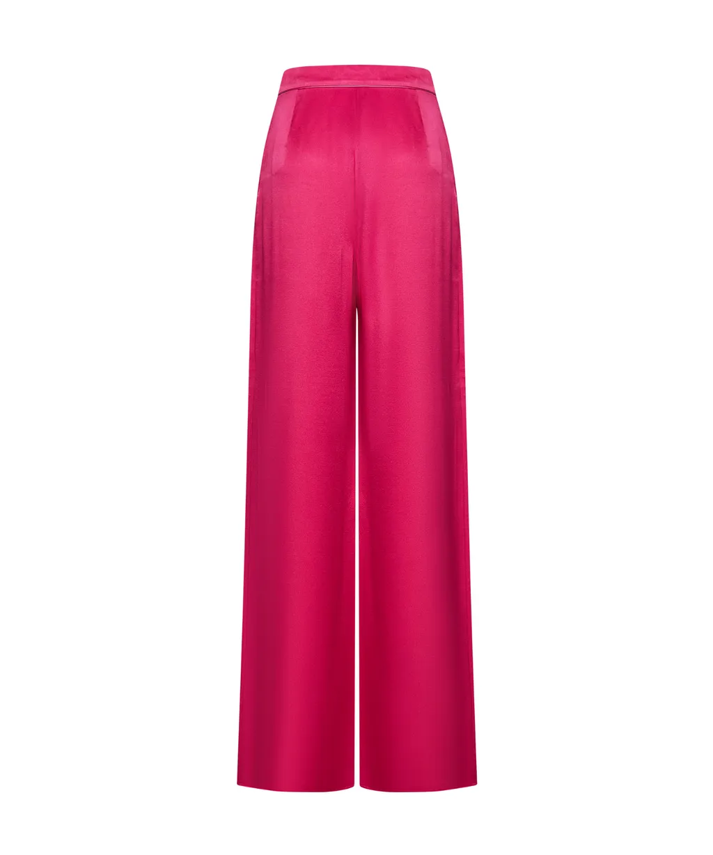 Wide Leg Satin Trousers