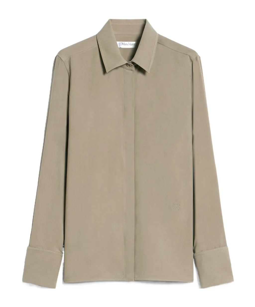 Logo Embroidered Long-Sleeved Shirt