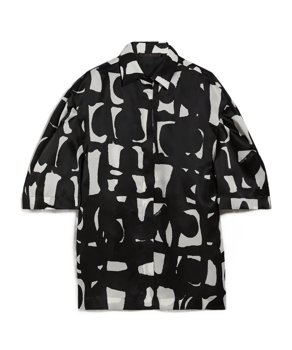 All-Over Patterned Short-Sleeved Top