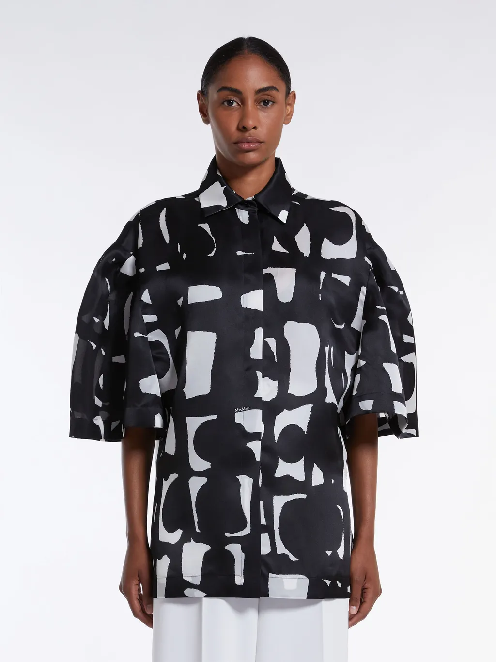 All-Over Patterned Short-Sleeved Top