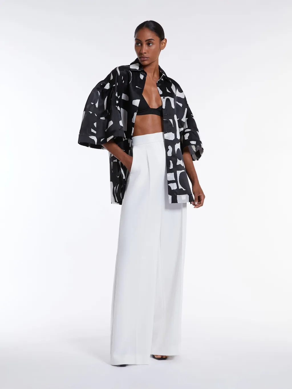 All-Over Patterned Short-Sleeved Top