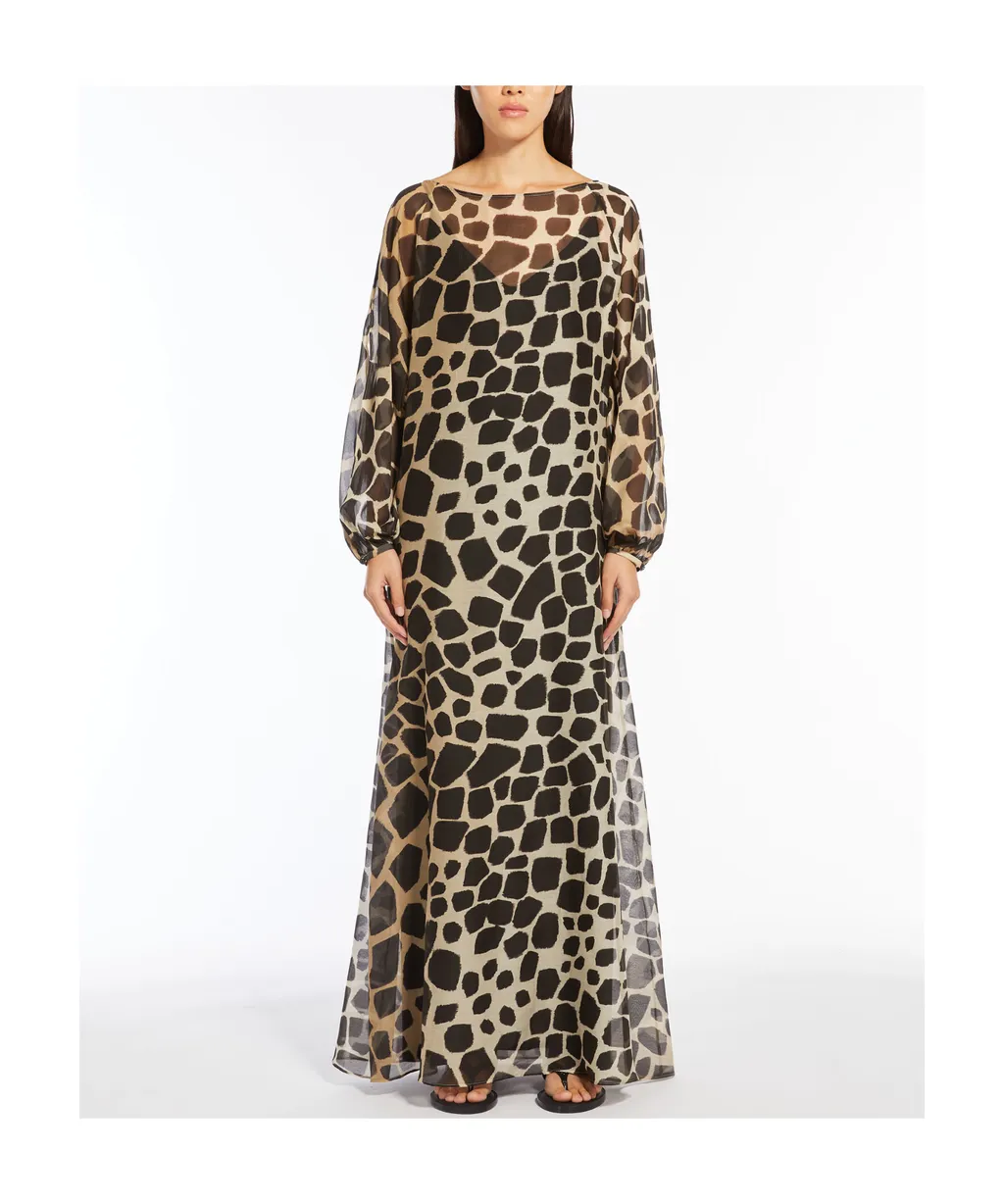 All-Over Patterned Long-Sleeved Dress