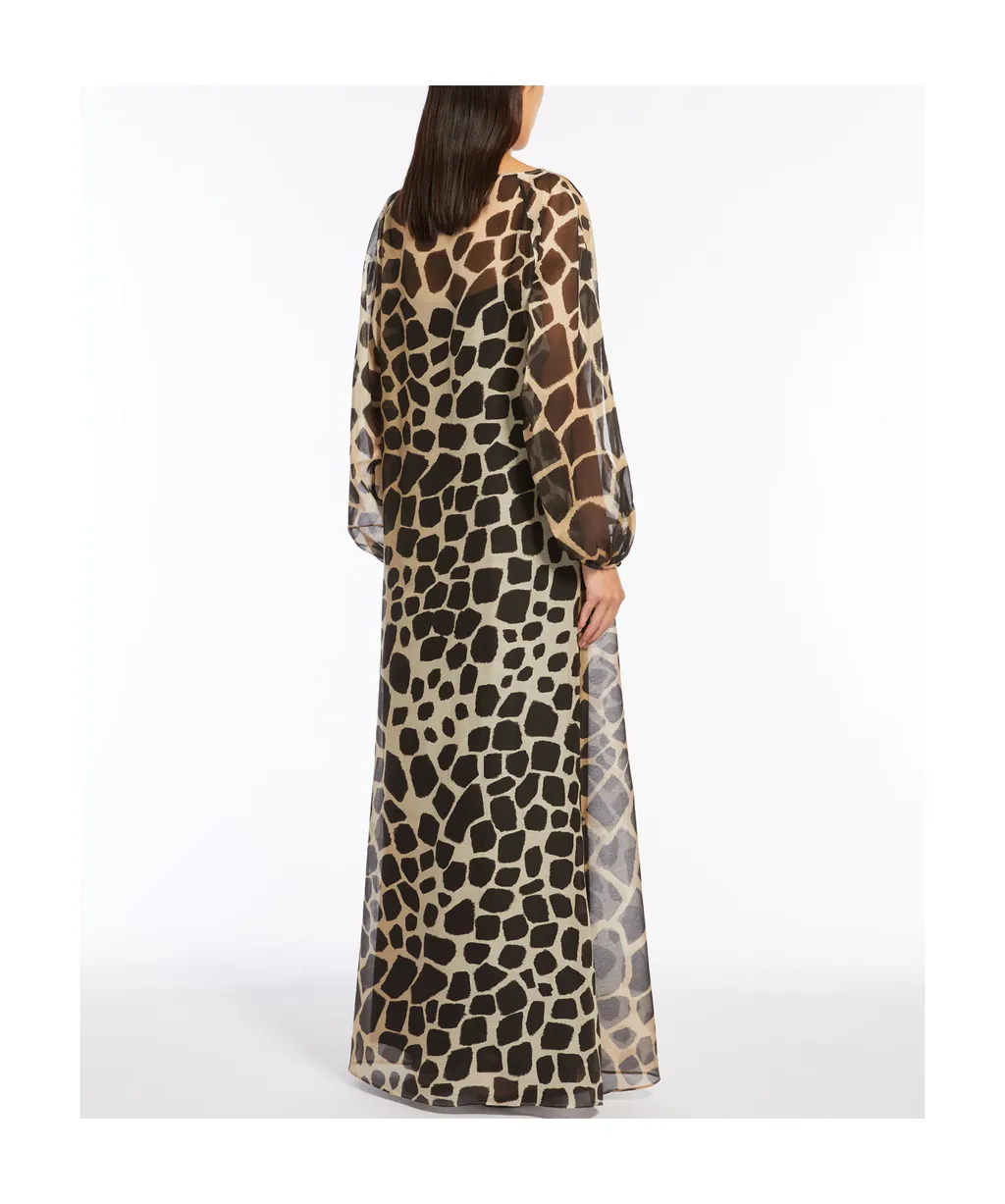 All-Over Patterned Long-Sleeved Dress