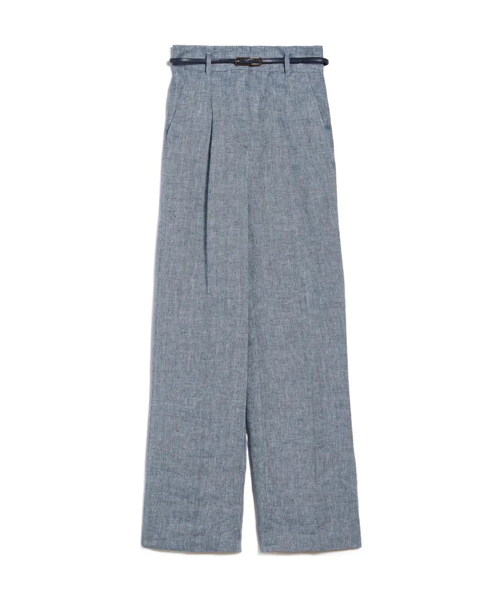 Herringbone High-Waist Casual Pants