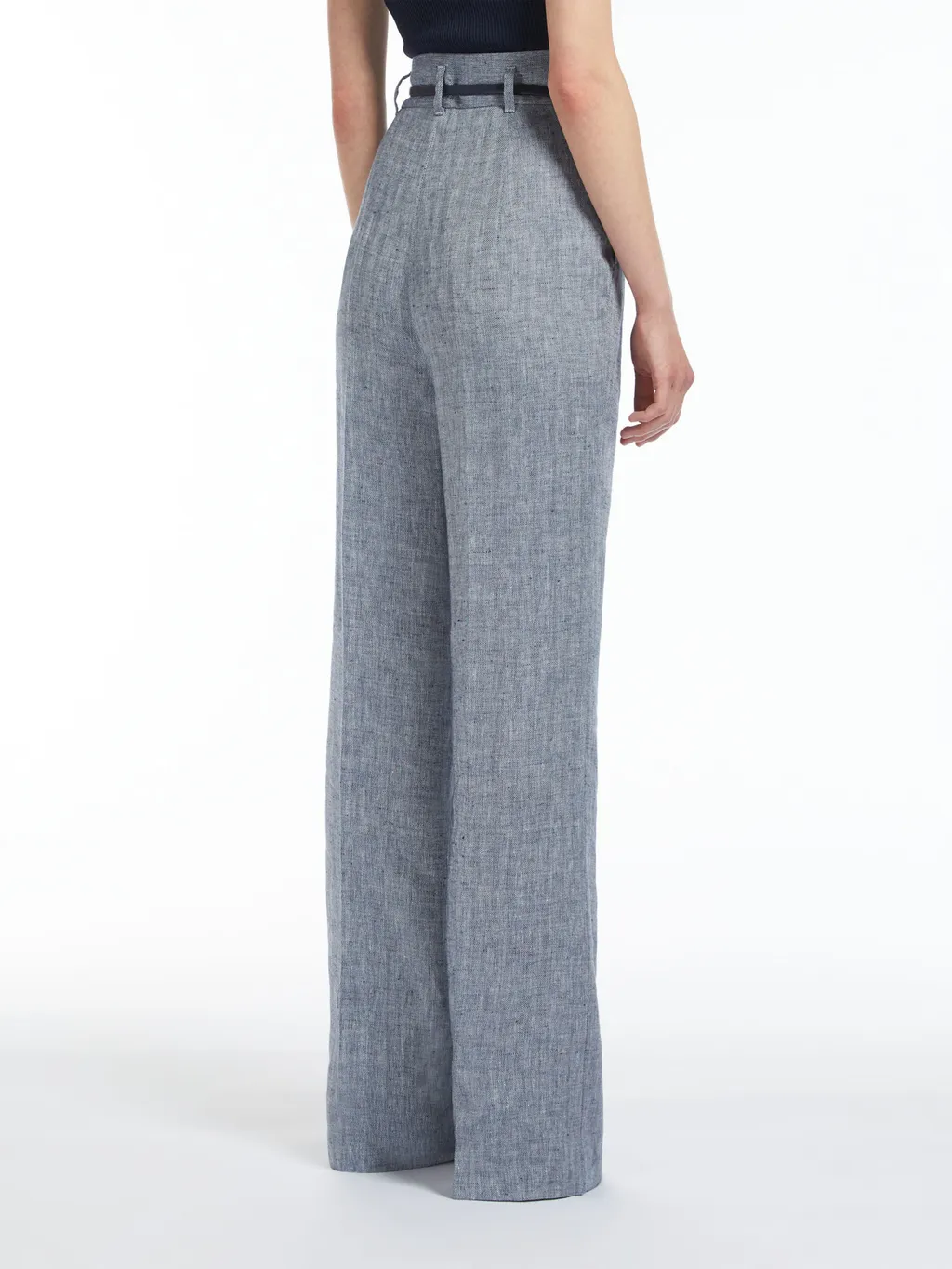 Herringbone High-Waist Casual Pants