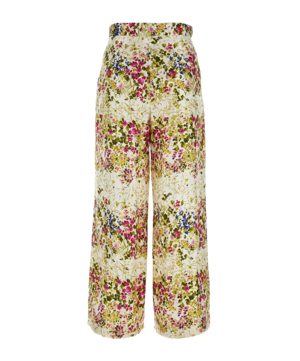 All-Over Printed Wide Leg Trousers