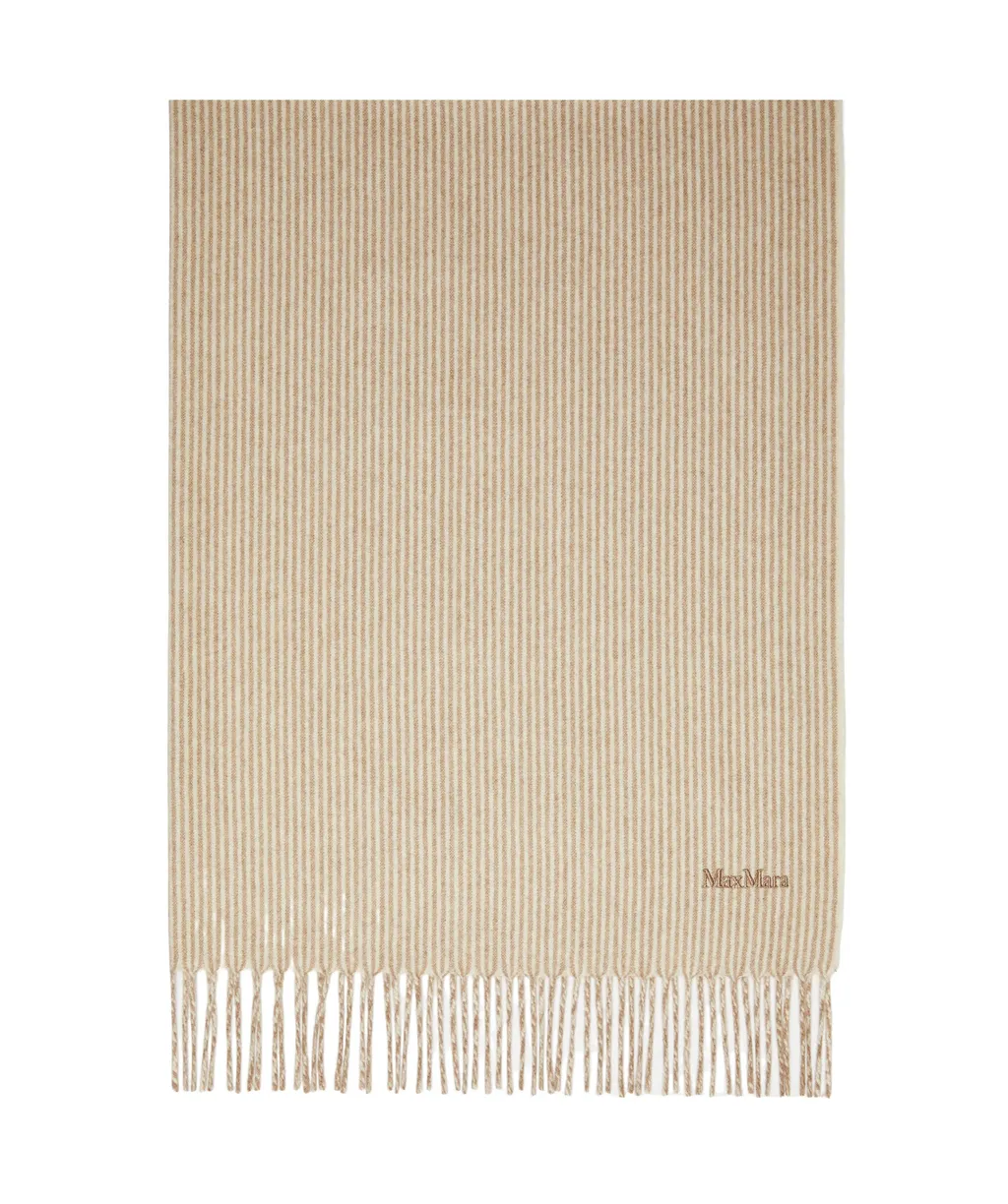 Logo Embroidered Striped Scarf