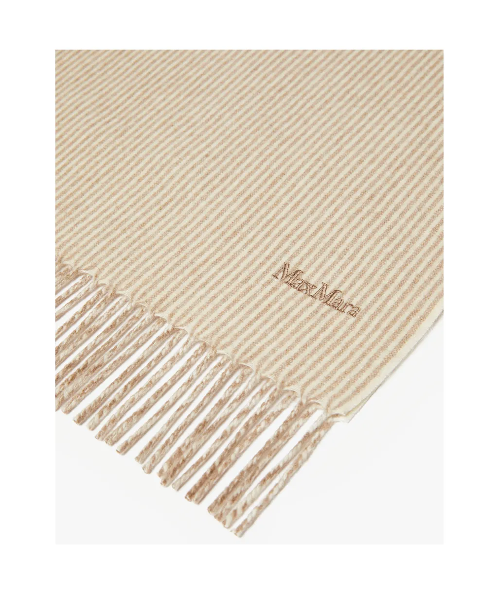 Logo Embroidered Striped Scarf