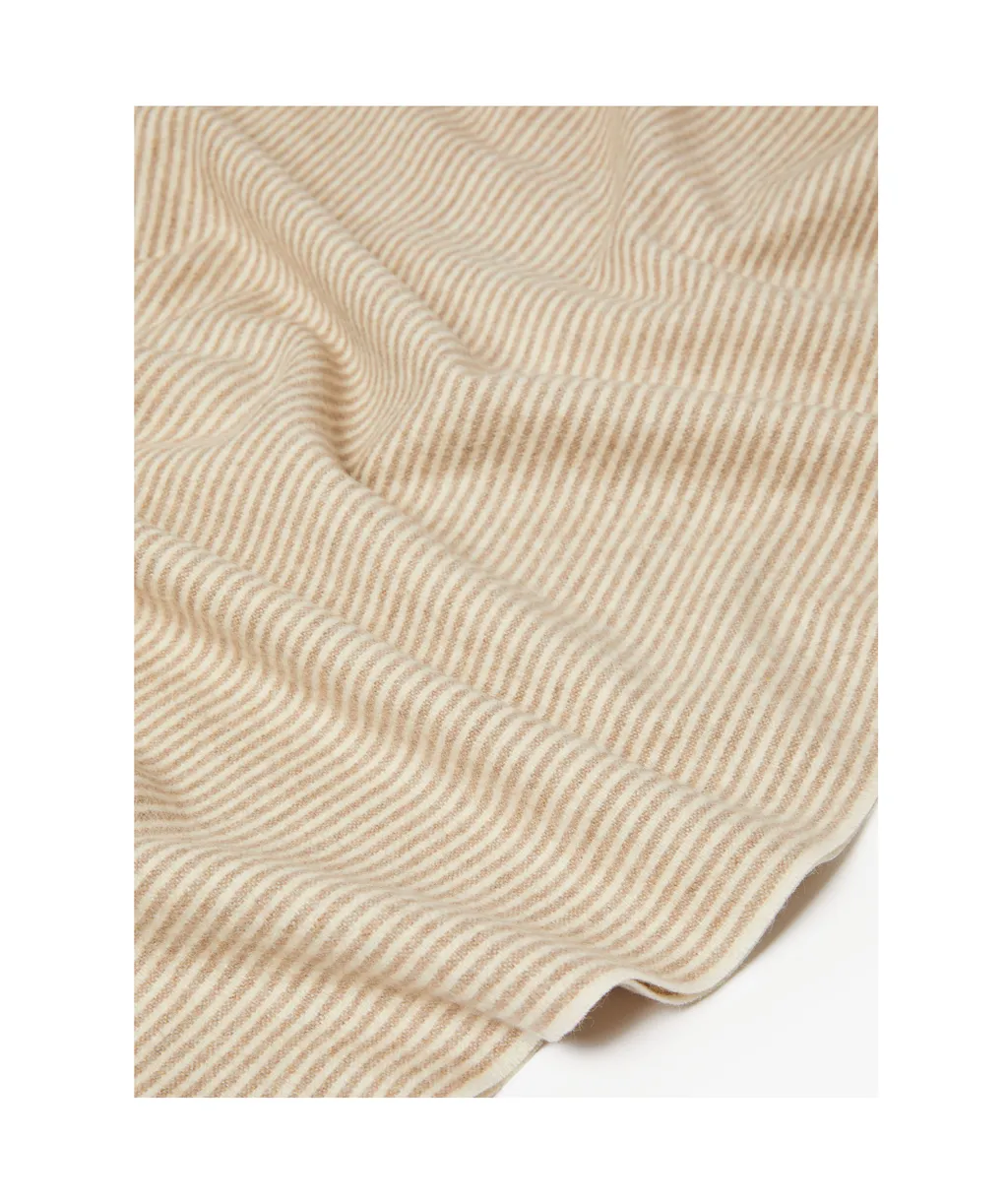 Logo Embroidered Striped Scarf