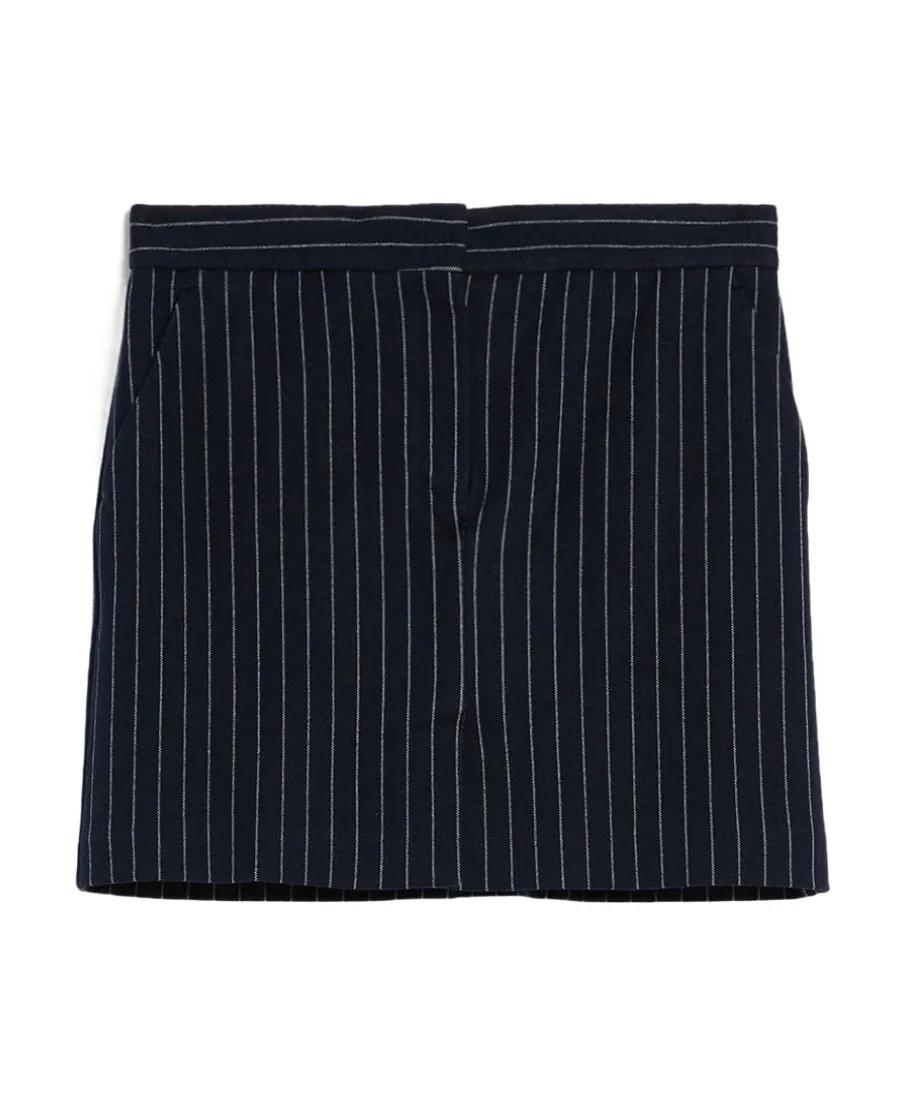 Pinstripe Cashmere Skirt