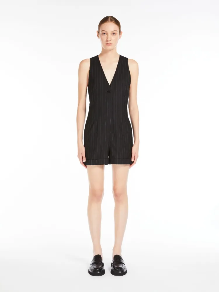 Pinstriped Wool Jumpsuit