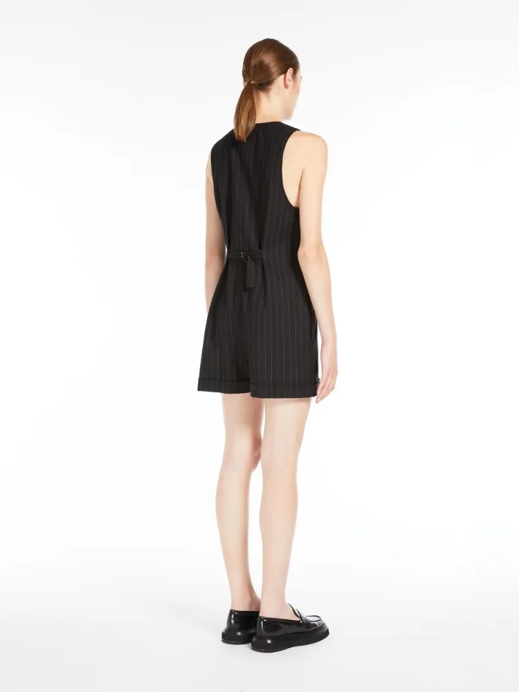 Pinstriped Wool Jumpsuit