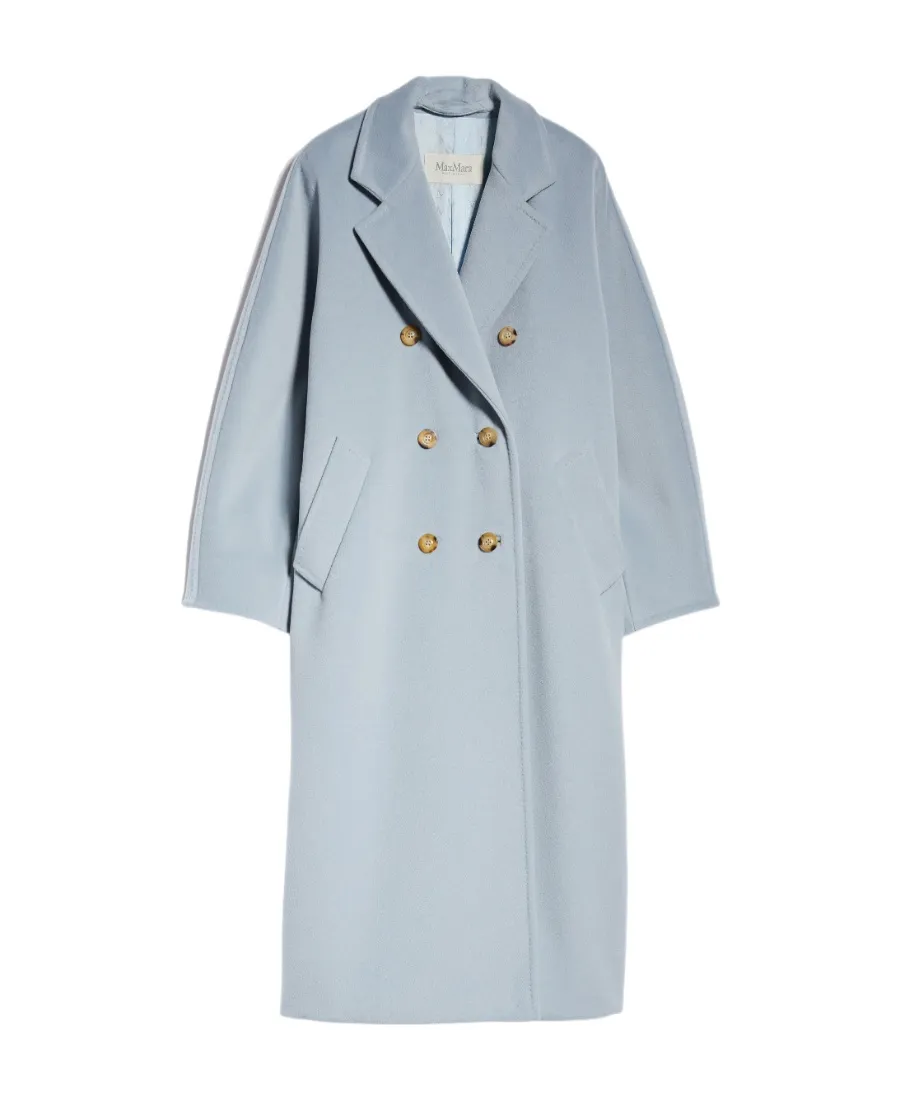 Double-Breasted Long-Sleeved Wool Coat