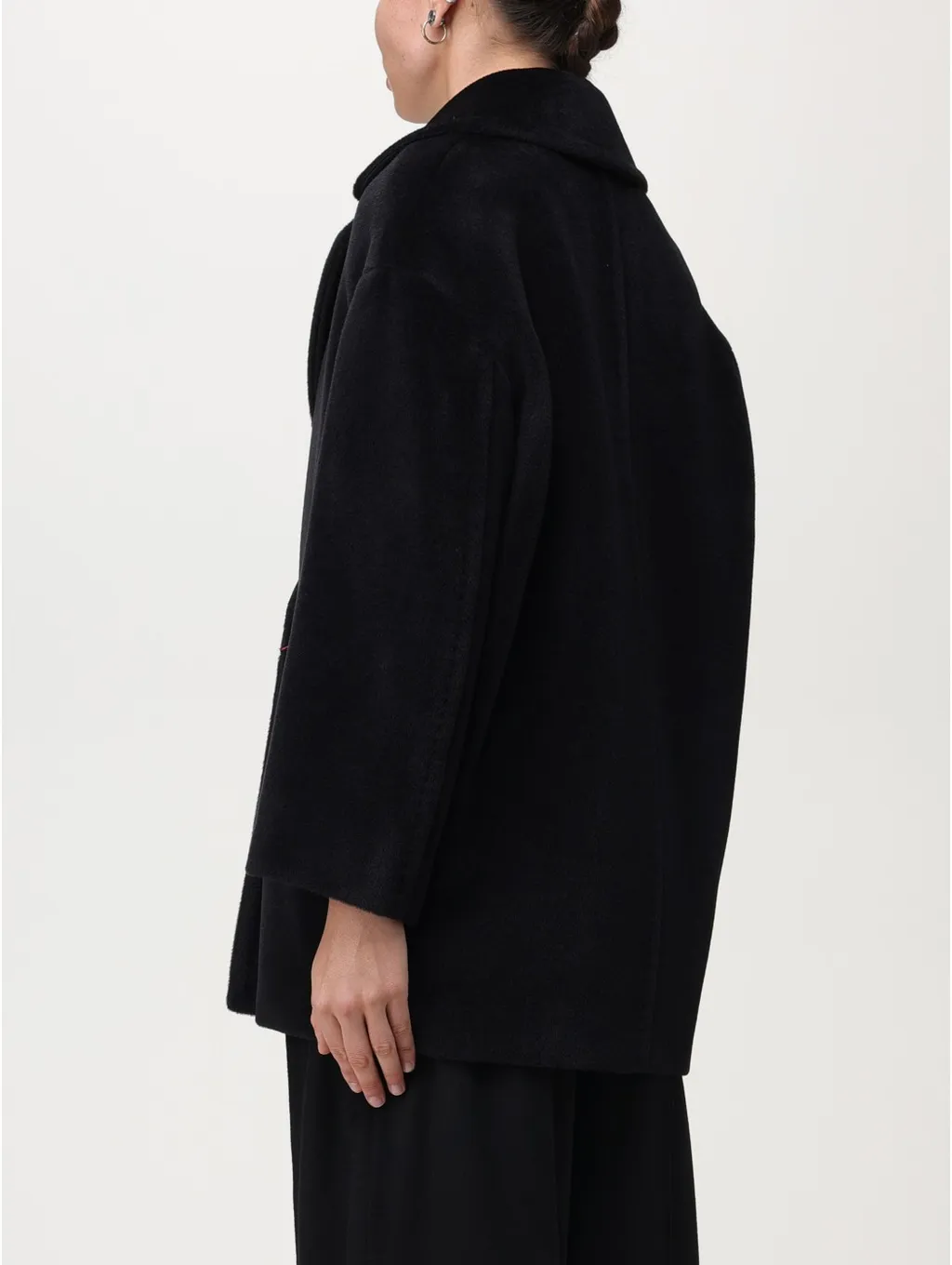 Double-Breasted Long-Sleeved Wool Coat