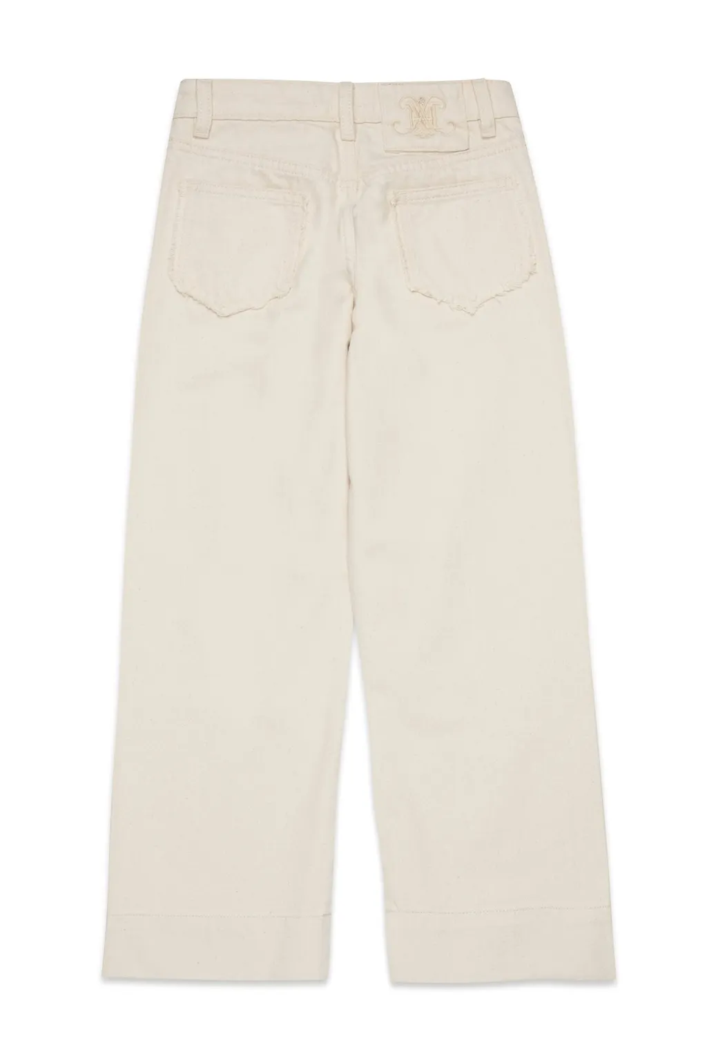 Logo Patch Frayed Edge Pants