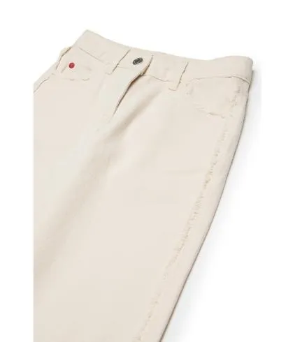 Logo Patch Frayed Edge Pants