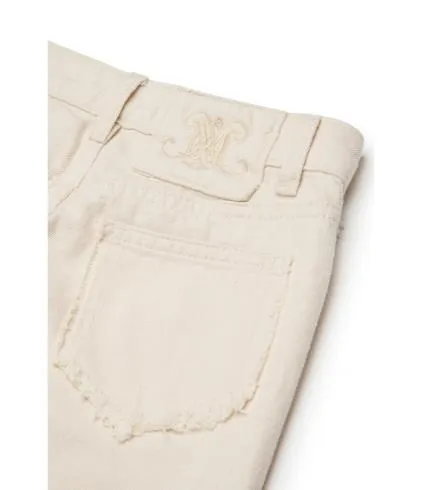 Logo Patch Frayed Edge Pants