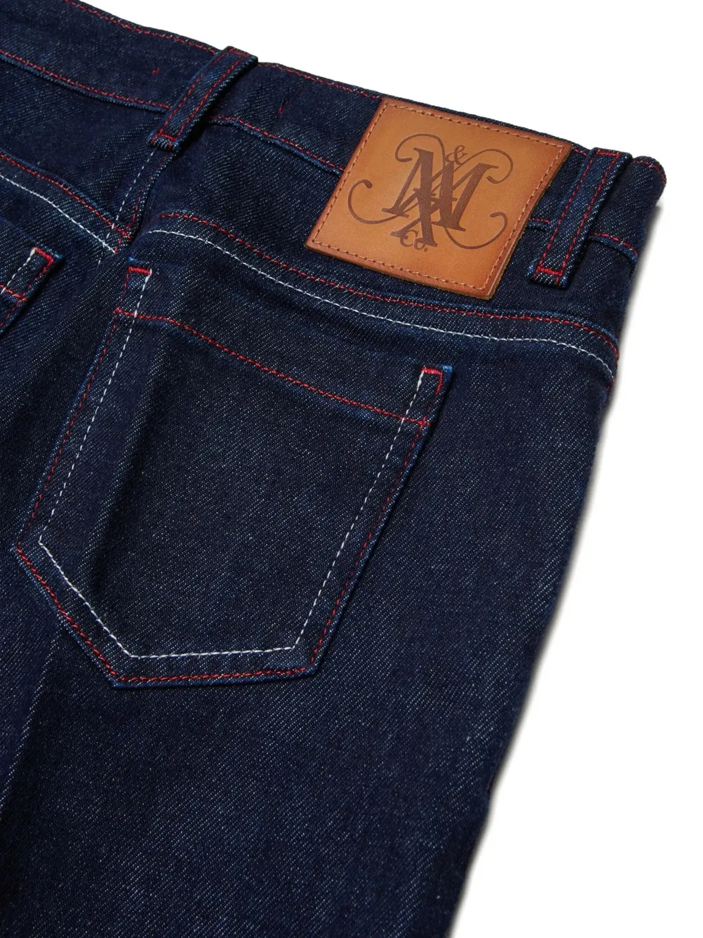 Logo Patch Turn-Up Hem Jeans