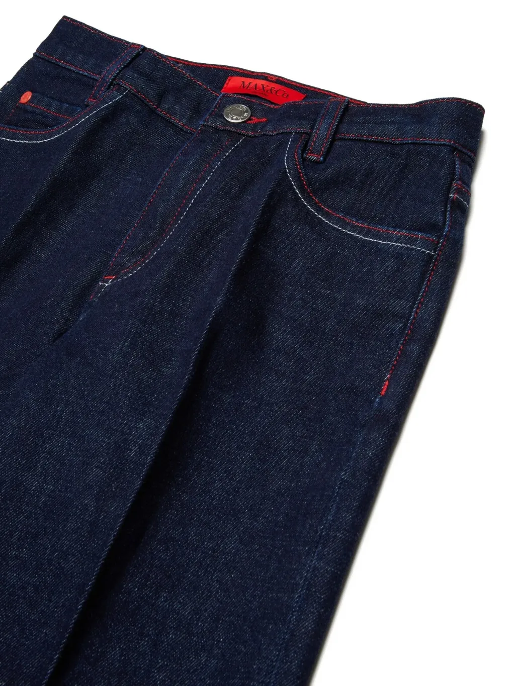 Logo Patch Turn-Up Hem Jeans