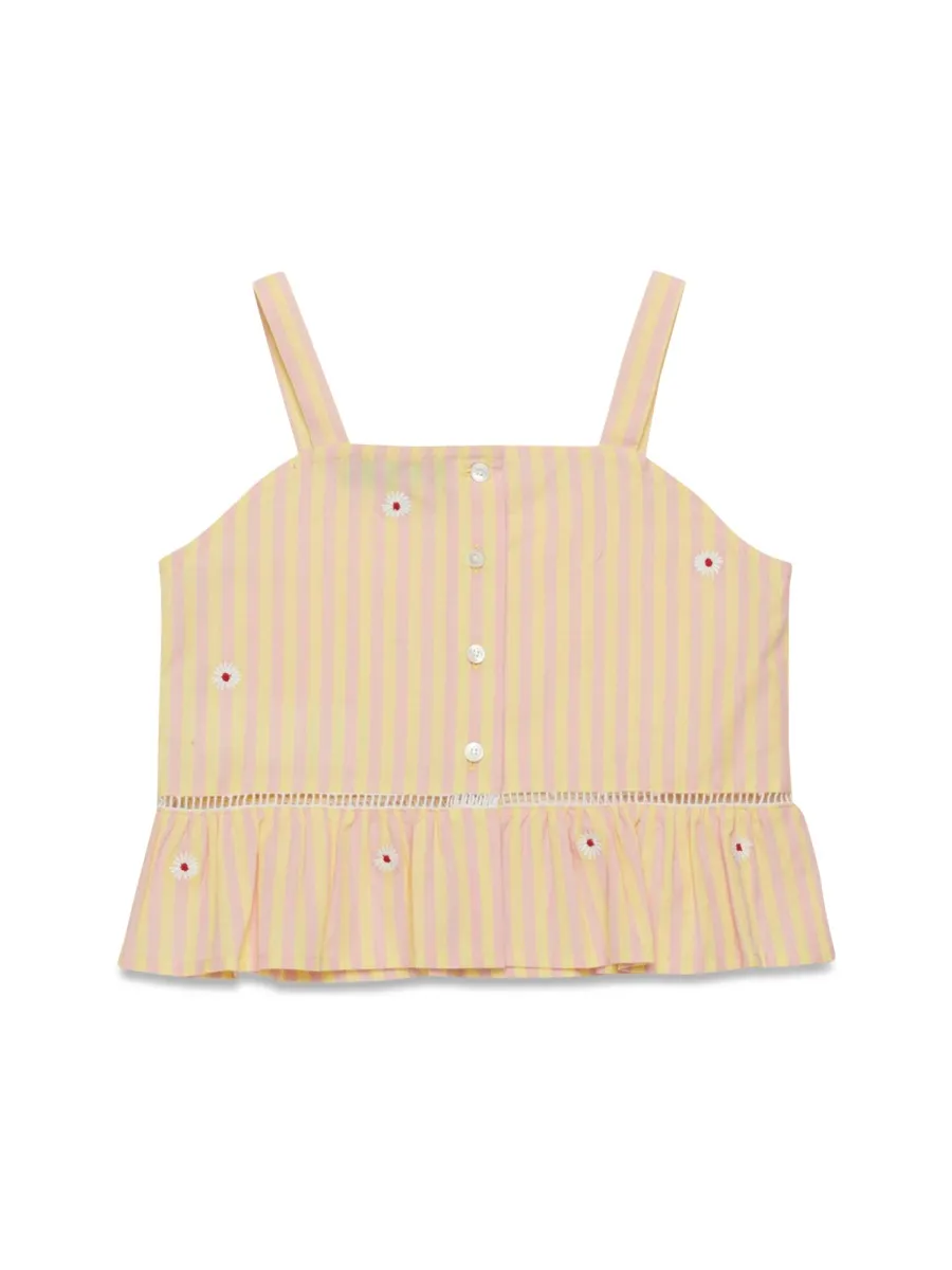 Striped Ruffled Hem Top