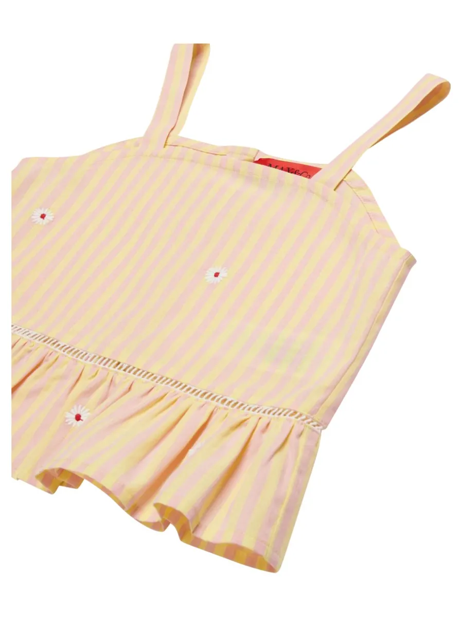 Striped Ruffled Hem Top