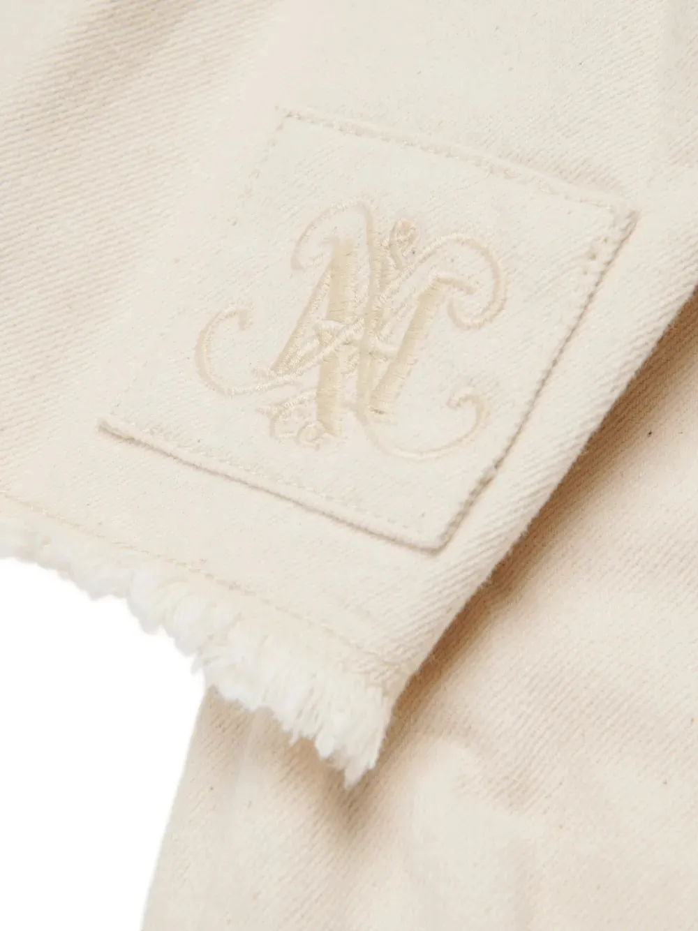 Logo Patch Frayed Edge Shirt