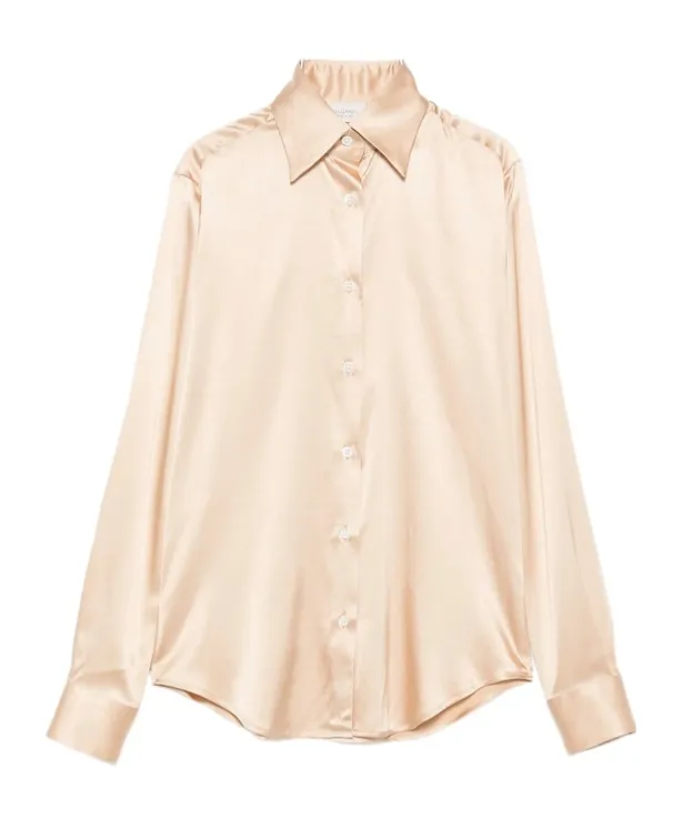 Long-Sleeve Silk-Blend Shirt