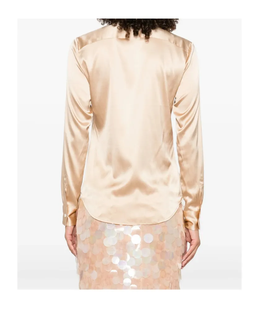 Long-Sleeve Silk-Blend Shirt