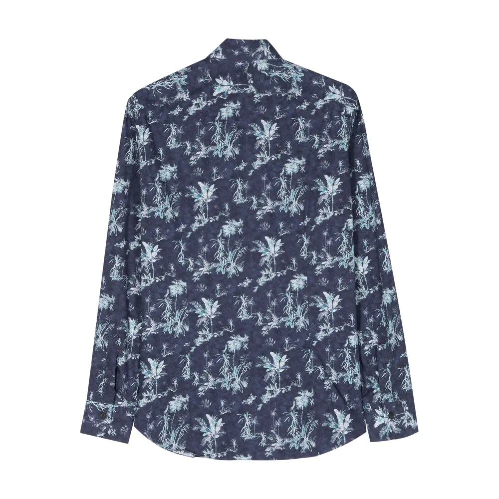 Botanical-Print Cotton Shirt