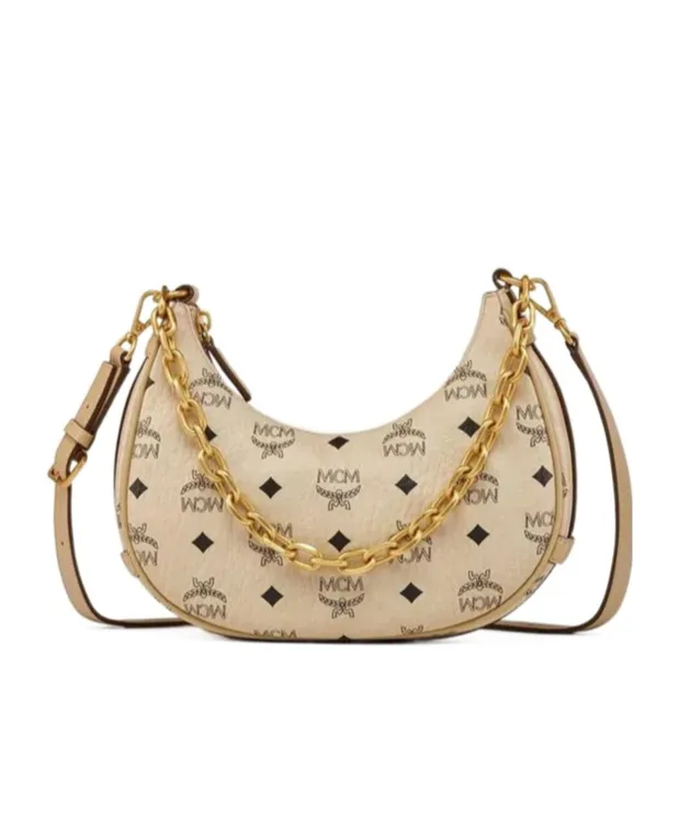 Aren Crescent Hobo Bag In Visetos
