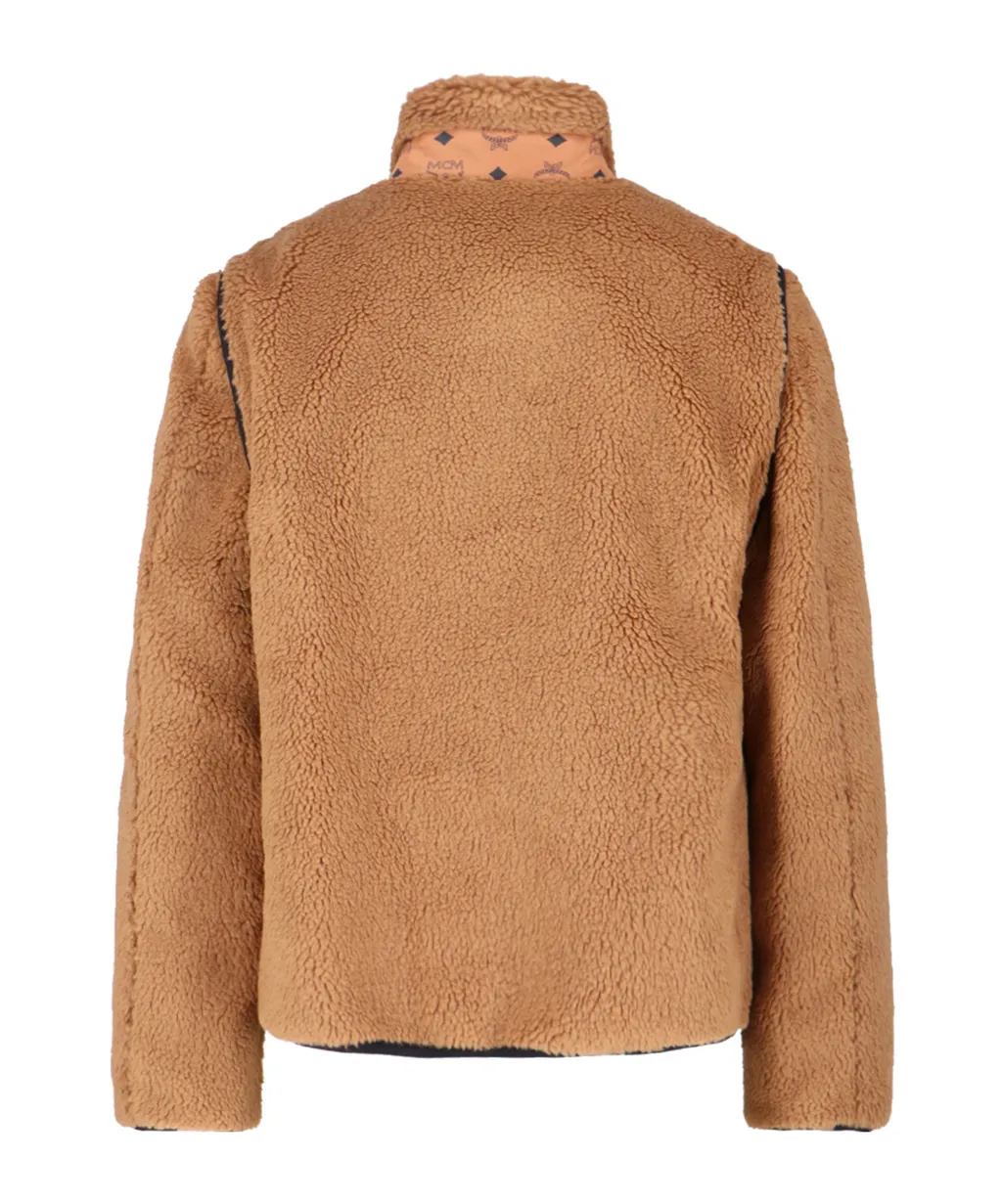 Shearling Sleeveless High Collar Jacket