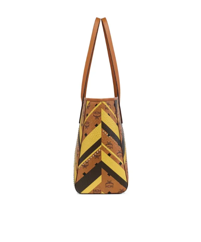 Toni Top-Zip Shopper In Mega Herringbone Visetos