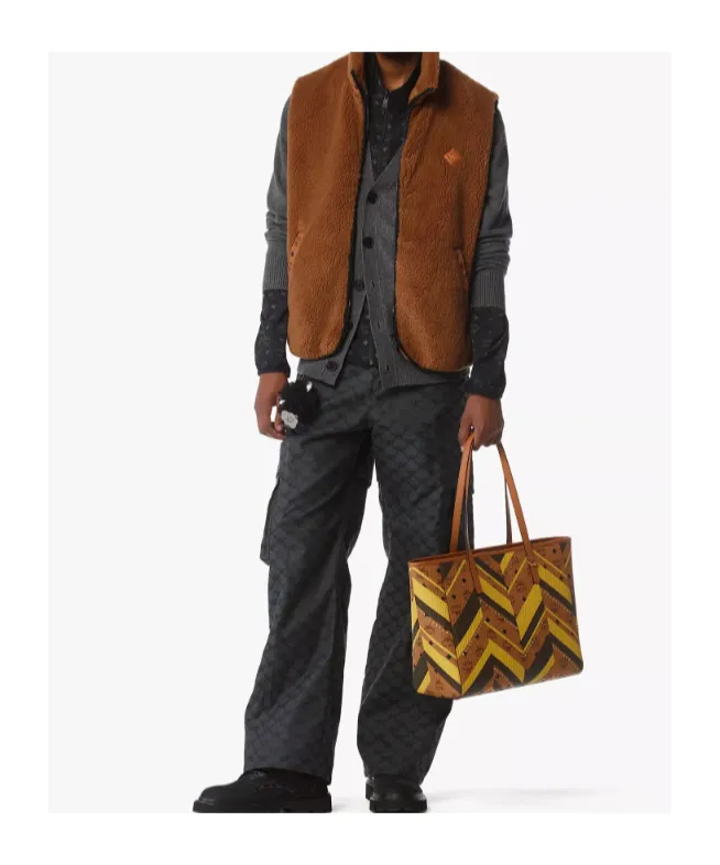 Toni Top-Zip Shopper In Mega Herringbone Visetos