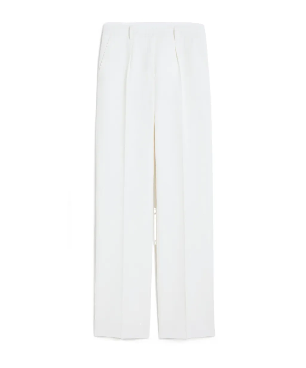 Straight Gabardine Wool Trousers