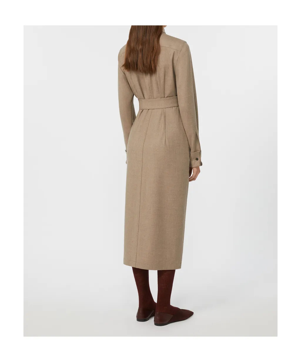 Slim-Fit Cashmere Foulé Dress