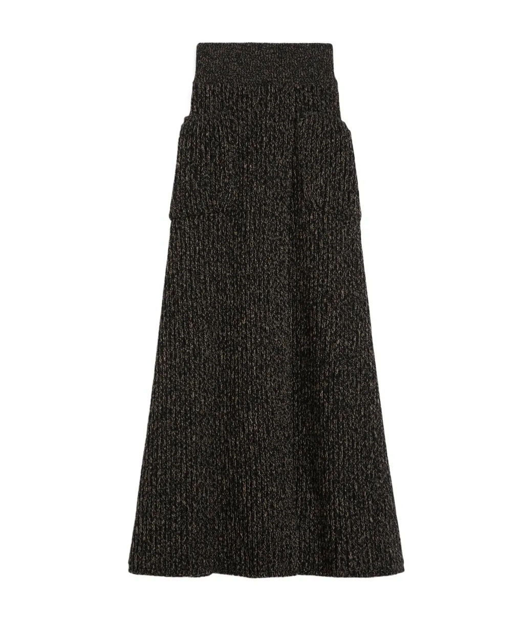 Ribbed Wool And Cashmere Flared Skirt