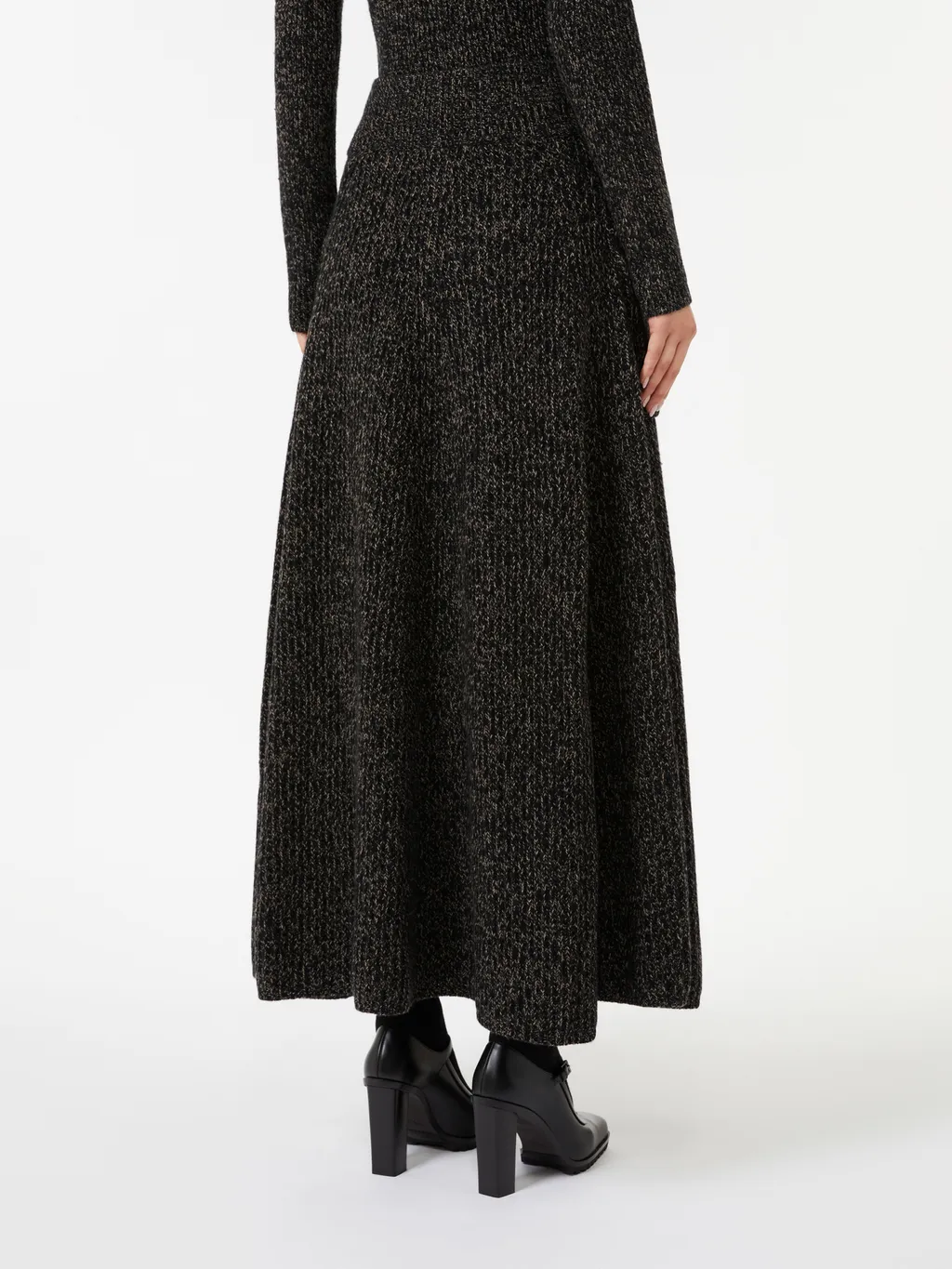 Ribbed Wool And Cashmere Flared Skirt