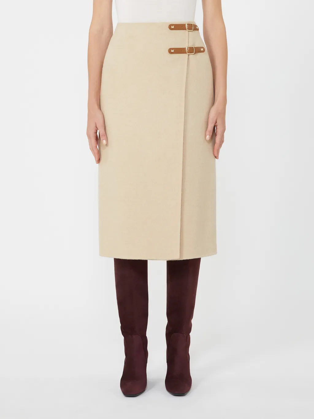 Camel Wrap Skirt